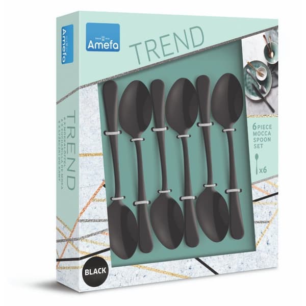Amefa Austin Tea Spoons 6 Pieces Matte Black