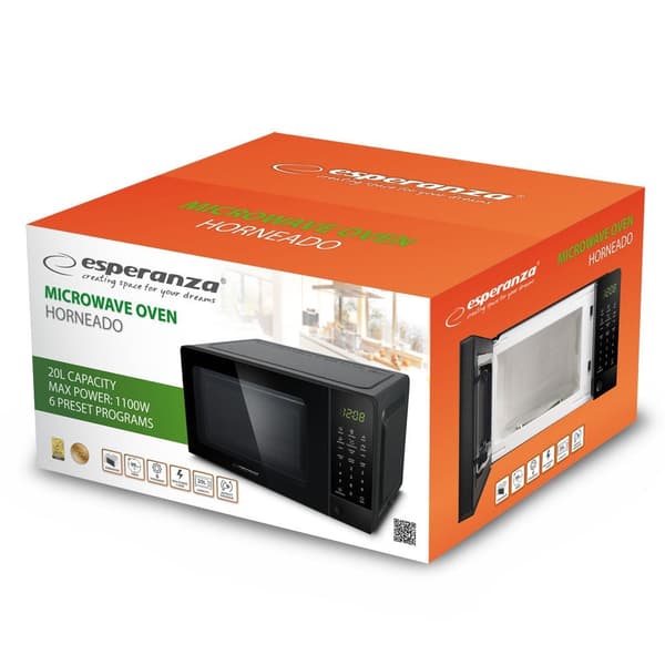 Esperanza Solo Microwave 20L 700W Black EKO009