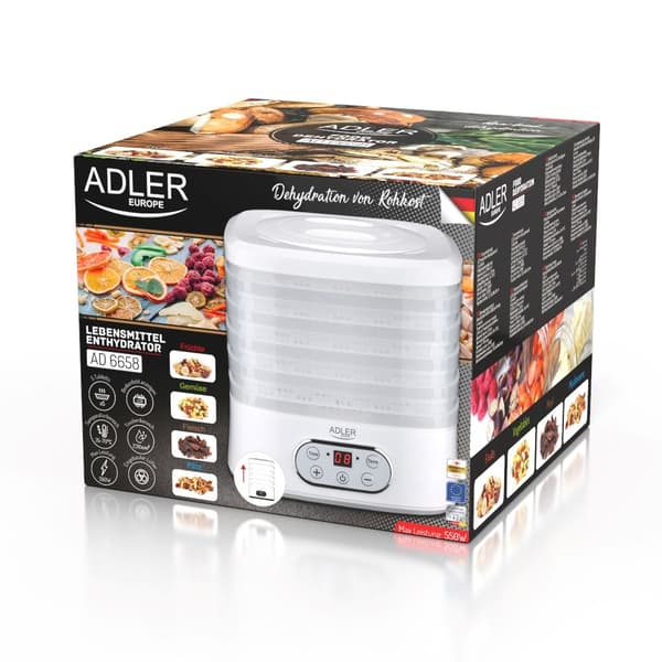 Adler Food Dehydrator 550W 5 Trays LED Display