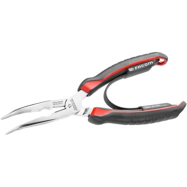 FACOM Nose Pliers - 195A.20CPEPB - Half-round - Long - Angled - 200 mm