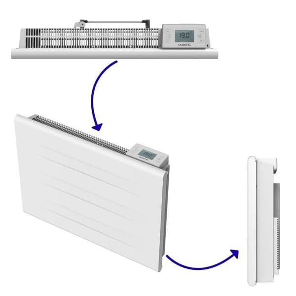 OCEANIC Fixed Electric Radiator - Dual Heating Core - 1000W - Matte White