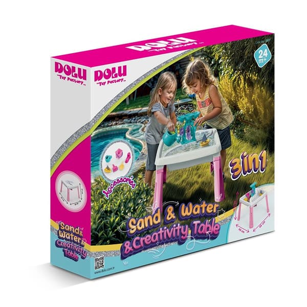 Dolu Sand and Water Table Pink/White with Accessories