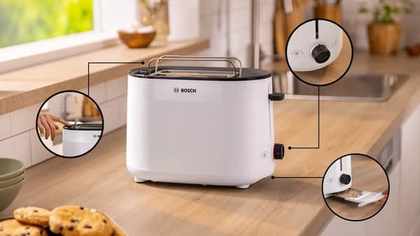 Bosch Toaster 950W 2 Slice White TAT2M121