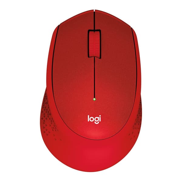 Logitech M330 Silent Plus - Wireless Optical Mouse - 2.4GHz - Red (910-004911)