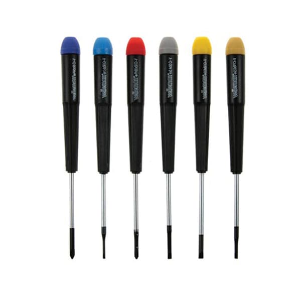Velleman Precision Screwdrivers Set of 6 - Flat and Phillips - Ideal for Precision Work