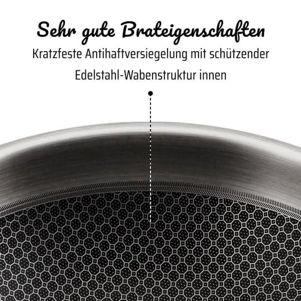 GSW Professional Wok - 32 cm - Solid Stainless Steel - Induction Compatible