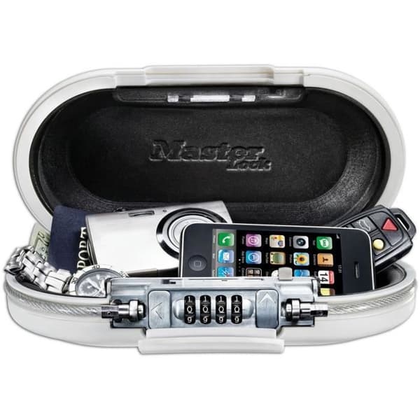 Mini Portable Safe - MASTER LOCK - 5900EURDWHT - With Cable - Combination Lock - White