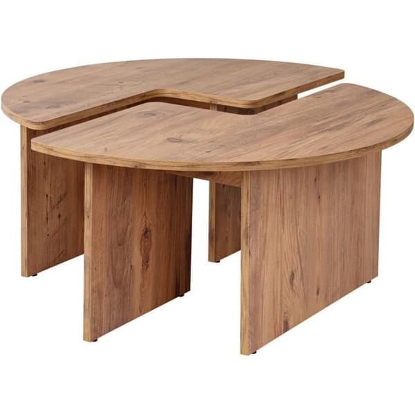 MOIRA Round Coffee Table - Atlantic Pine - 90 x 90 x 41 cm