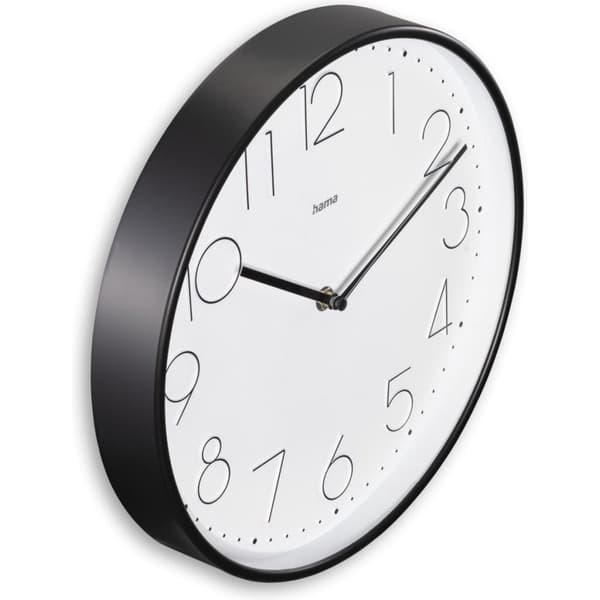 Hama Silent Wall Clock Corsica 30 cm - Black/White Dial