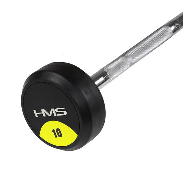 HMS GSL10 Fixed Rubberised Barbell/Grip 10 kg