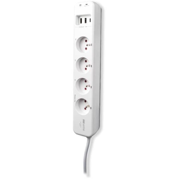 SCS SENTINEL SmartPlug Strip - 4 Outlets, 3 Remote Controlled, 16A, 3600W