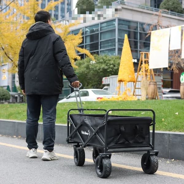 Foldable Outdoor Wagon Black 90x51x57 cm