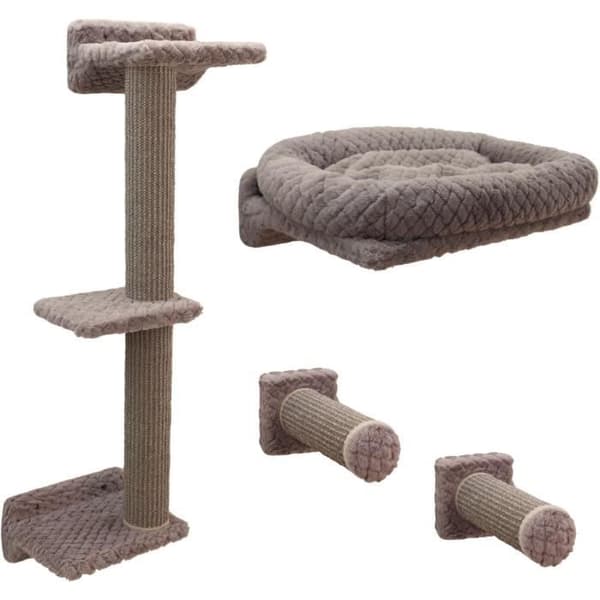 KERBL Cat Climbing Wall - MONTE ALPI - 8 Pieces - Grey