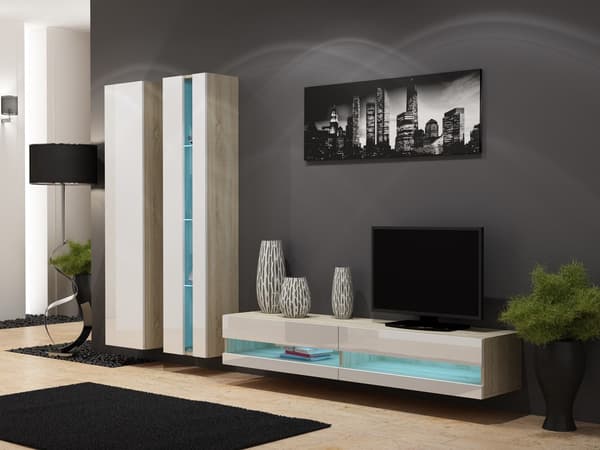 VIGO NEW Shelf Unit 180/40/30 cm Sonoma/White Gloss