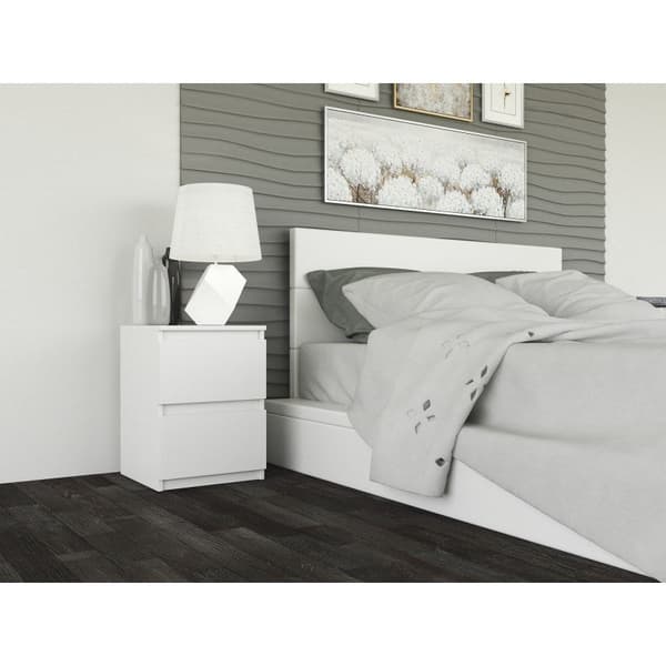 Topeshop M2 Nightstand White 2 Drawers
