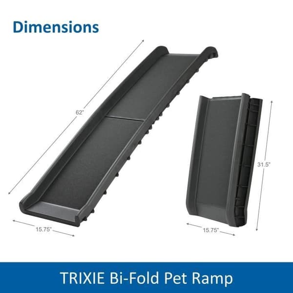 TRIXIE Petwalk Ramp - Plastic - Safety Rails - Black