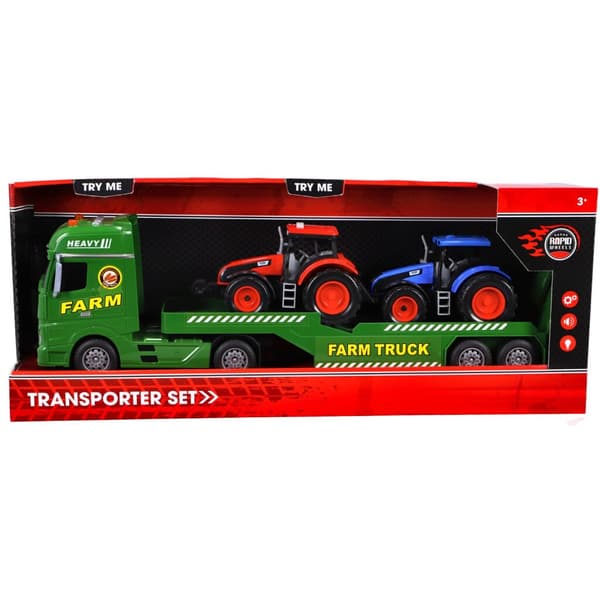 Rapid Wheels Car Transporter with 2 Tractors, Light and Sound