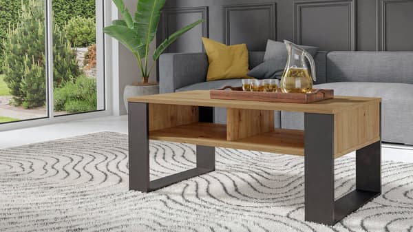 Topeshop MODERN 2P Coffee Table Artisan/Black - Model: MODERN 2P