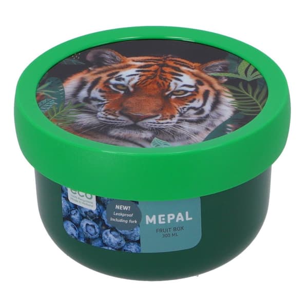 Mepal Campus Fruit Box 300 ml Green with Tiger Design