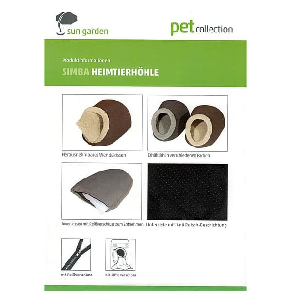 Sun Garden Simba Pet Den 45x40x32cm Anthracite/Grey