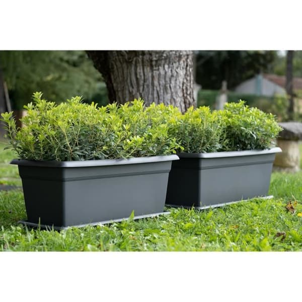 STEFANPLAST MEDITERRANEO Rectangular Planter - 110 L - 100x45x40H cm - Anthracite