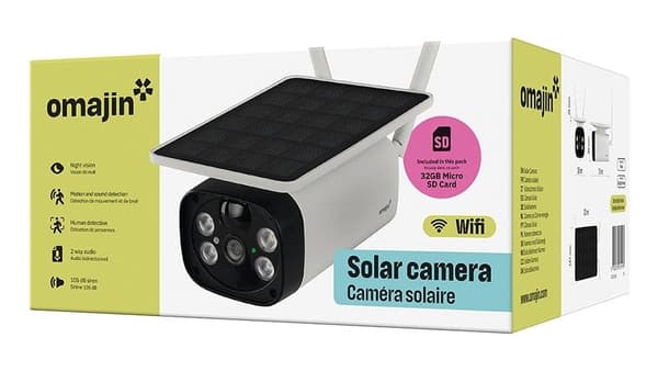 OMAJIN OSC-01-EU Wireless Security Camera Solar White Black