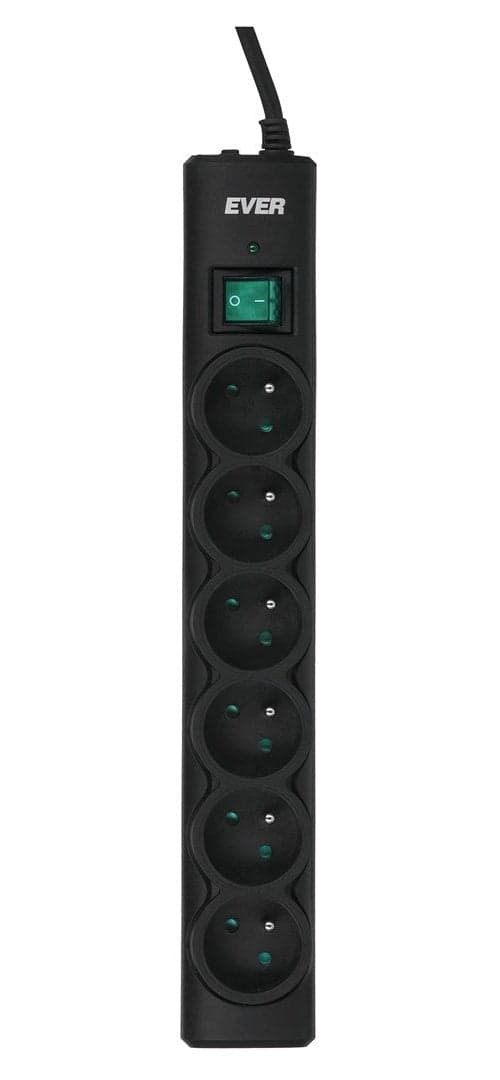 Ever Optima Power Strip 5 M Black 6 AC Outlets 250V