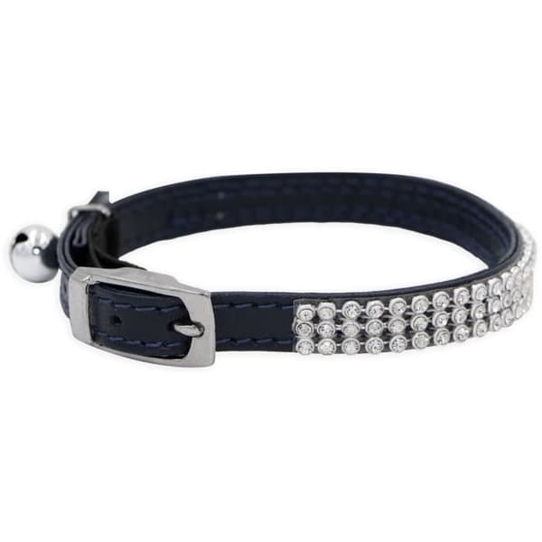 AIMÉ Cat Collar - Adjustable 18-28 cm - Black Nylon with Silver Bell
