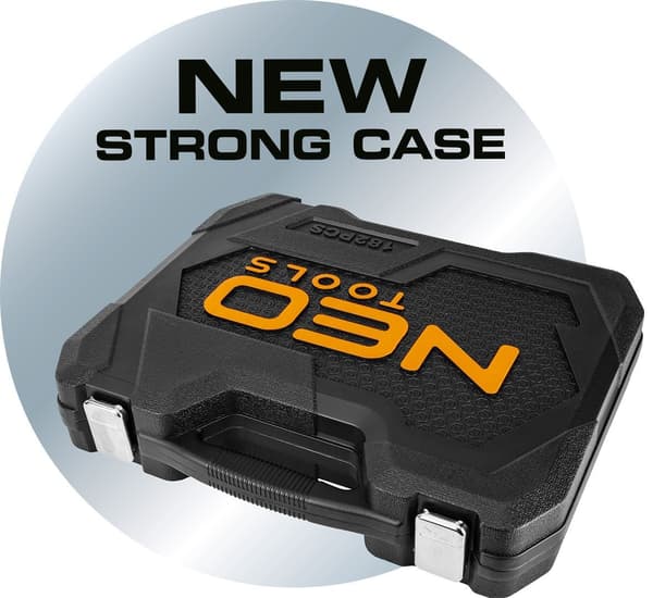 NEO Socket Wrench Set 1/4 1/2 110 pcs CrV for Various Sizes
