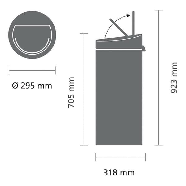 Brabantia Touch Bin New Waste Bin 30 L Black
