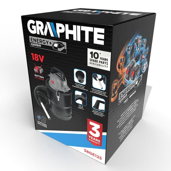 GRAPHITE 58GE125 Ash Vacuum Cleaner 18V 15 L
