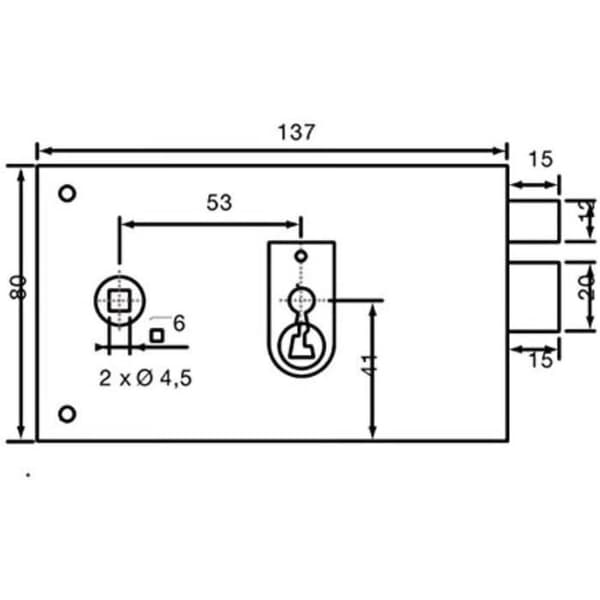 YALE Horizontal Mortise Lock - YAH37D - White - 2 Keys - Right-Hand Version