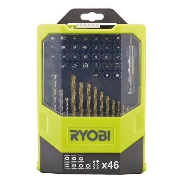 RYOBI - 46-Piece Mixed Accessory Set: Concrete & Metal Drill Bits + 31 Bits - RAK46MIX