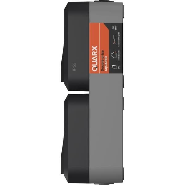 QUARX Double Socket - Aqua Pro - Outdoor, Vertical, IP55, 250V, 16A