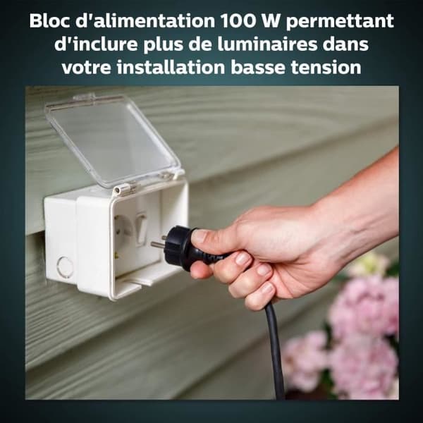 100W Power Cable - Philips Hue Outdoor - Black - Electric