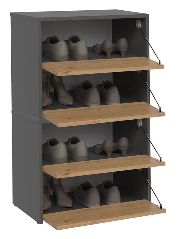 Topeshop MODO X2 Shoe Organizer Closed Anthracite Oak