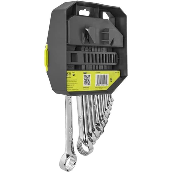 RYOBI 12-Piece Wrench Set 8-22 mm - 15° Return Angle - Compatible with Ryobi LINK
