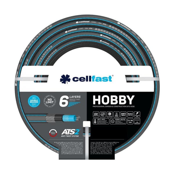 CELLFAST Garden Hose ATS2 25 m 3/4" - Non-Coiling, Knot Resistant