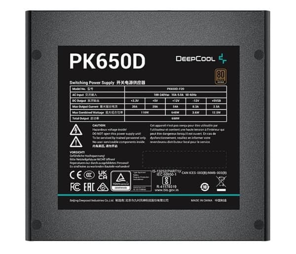 Deepcool PK650D Power Supply 650W Bronze