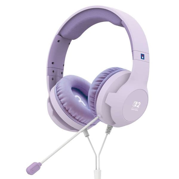 Hori Wired Gaming Headset - Nintendo Switch 2 - Flexible Microphone - Lavender