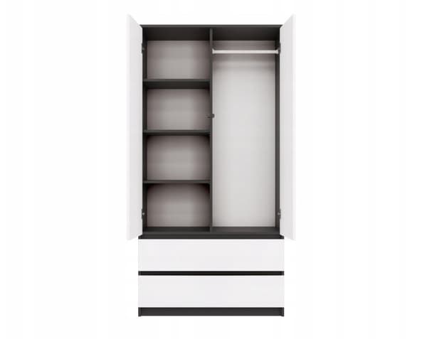 Malwa SS-90 Wardrobe - Anthracite/White