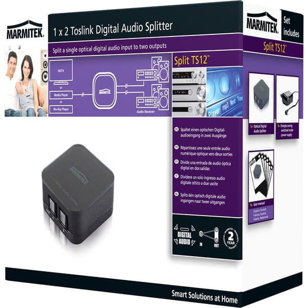 Marmitek Split TS12 Toslink Digital Audio Splitter - 1 Input/ 2 Outputs