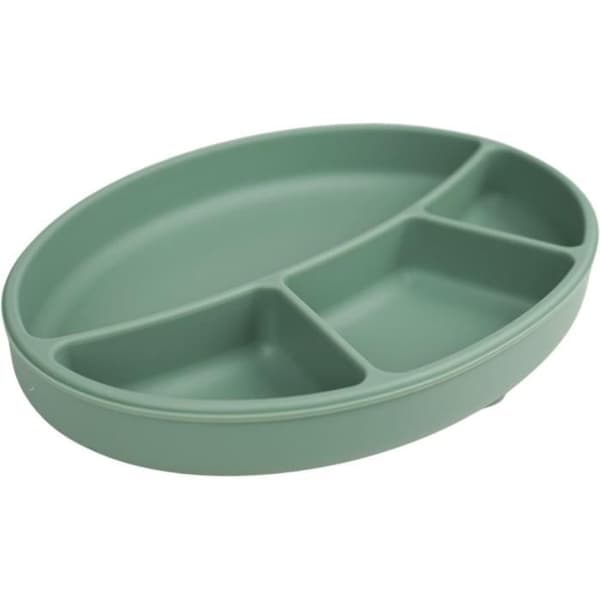 THERMOBABY Suction Plate - Silicone - Cactus Green - Compartmentalized, Non-Slip