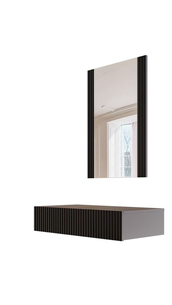 Dressing Table with Mirror PAFOS 80x41.6x100, Matte Black