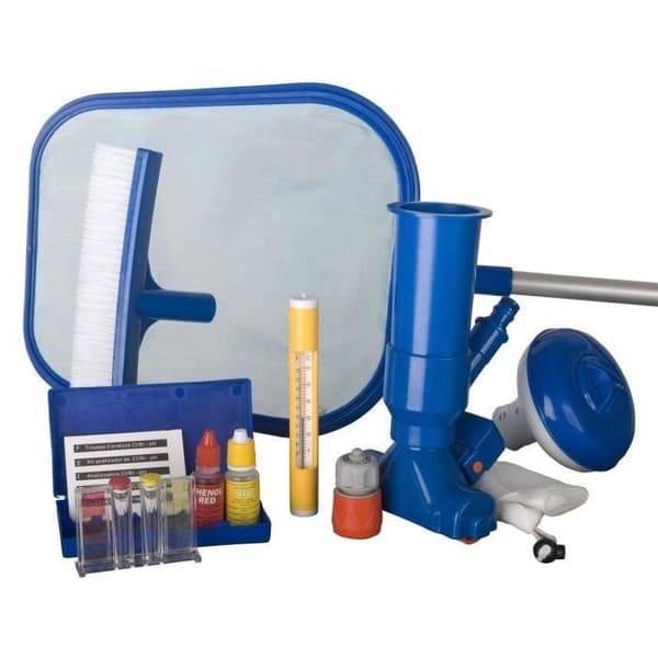 GRE - 7-Piece Pool Cleaning Kit with Test Kit, Brush, Skimmer, and More