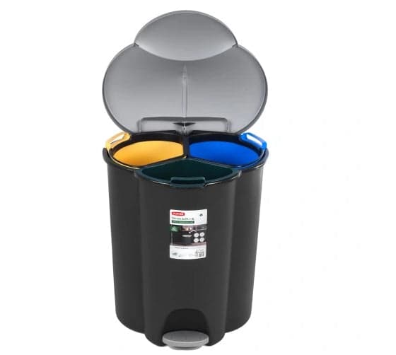 CURVER TRIO Waste Sorting Bin 17 + 17 + 6 L - Anthracite