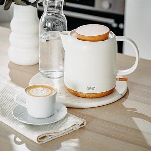 Adler Electric Kettle 1L 1200W Ceramic White