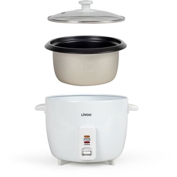 LIVOO Rice Cooker - 1.5 L, Aluminum Basket, Keep Warm Function