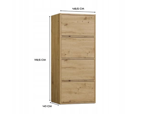 ALMA Chest of Drawers Anthracite/Artisan Oak