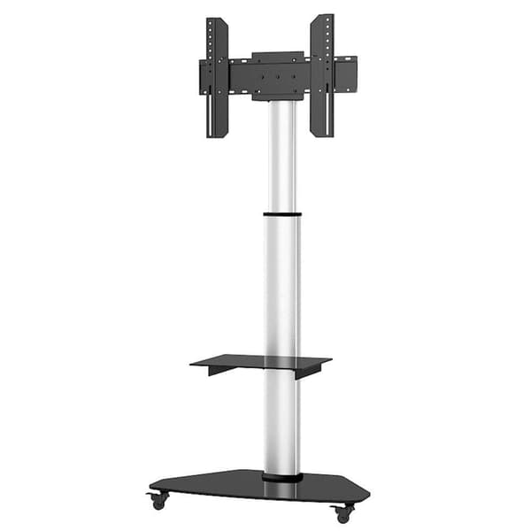 Techly Floor Stand with Shelf for LCD/LED/Plasma 37-70 Silver
